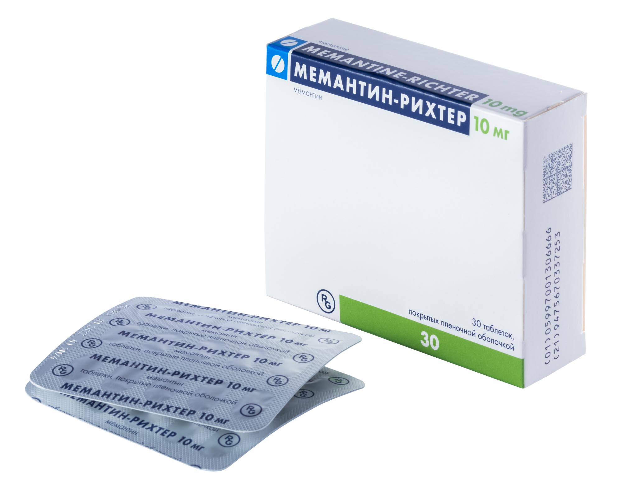 Мемантин-Рихтер (Мемантин) таблетки покрытые пленочной оболочкой 10 мг .